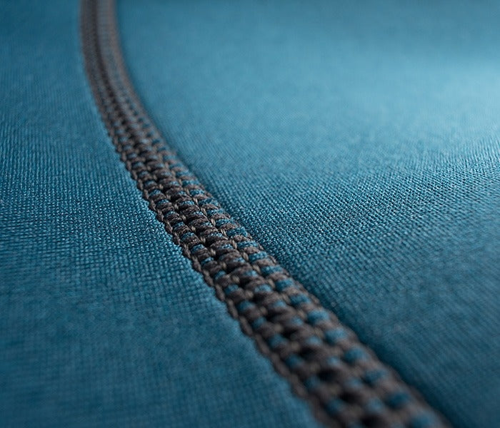 Neoprene Rubber Close Up Blue Stitching